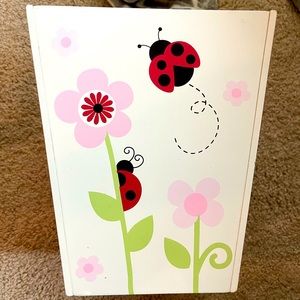 Ladybug trash can and tissue box